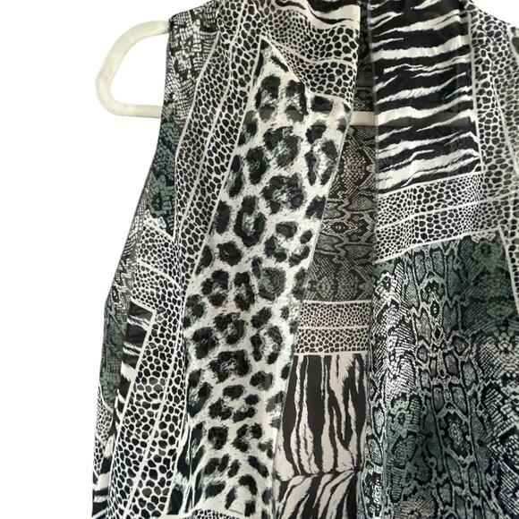 Sax Womens Animal Print Open Front Kimono Vest Duster Lightweight One Size Artsy - Picture 9 of 12
